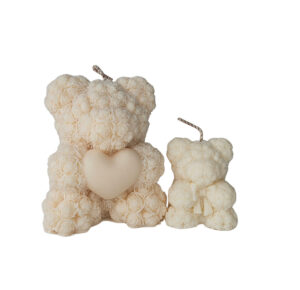 Bougie Teddy petit et grand modèle blanc