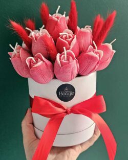 bougie bouquet de tulipes